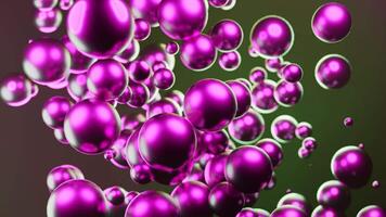Moving stream of bright balls. Design. Rising stream of bright 3d bubbles in space. Bright bubbles move quickly in stream video