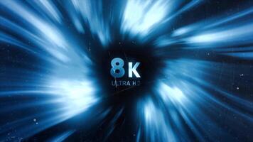 Abstract hyperspace speed up tunnel with 8K Ultra HD. Motion. Futuristic sci fi virtual reality tunnel. video