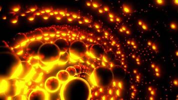 Colorful spinning whirl of spherical tornado of round particles. Design. Rotating rows of balls. video