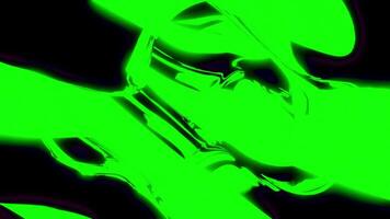 Abstract fluorescent bright texture with bending shapes. Design. Striped neon 3D surface. video