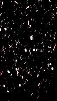 Abstract ash particles floating over black background. Animation. White dust particles or snowflakes moving slowly and falling down. video