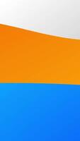Abstract three waves of a white, orange, and blue colors, seamless loop. Motion. Cartoon flowing curving wide stripes. video