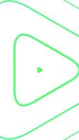 Player sign on white background. Motion. Contour of triangular shape moves in waves from center. Player's arrow sign pulsates on white background video