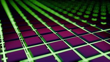 An Innovative Abstract Grid Design Featuring Vibrant Green and Purple Colors Combination. Design video