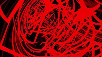 Black background. Design. Red and purple circles in animation that fly in different directions as if in the wind in abstraction. video