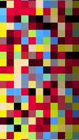 Looped transition from background with colorful pixels. Animation. Background of multicolored small squares with moving transition line video