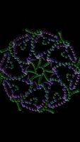 Hypnotic kaleidoscope background with changing figures made of small balls, seamless loop. Animation. Beautiful moving small beads isolated on black background. video