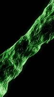 Moving 3d water tunnel in space. Animation. Side view of moving 3D fluid flow on black background. Liquid pipe moves in energy flow. Water Magic video