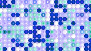 Blue mosaic circles appearing on the white constructor. Motion. Patterns of blue shades changing positions made in animation. video