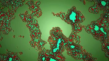 Animation with moving liquid pattern of microbes. Motion. Abstract animation of moving disease spots. Microscopic animation with colorful movements of disease video