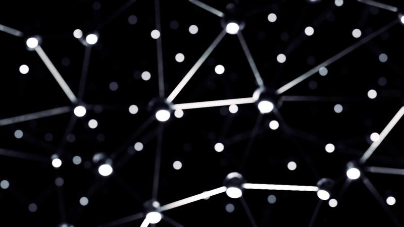 Black background. Design. Triangular grids bonded together in gray made ...