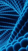 Abstract futuristic swirling neon spiral on a back background. Design. Twisted colorful figure transforming and rotating, seamless loop. video