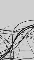 Drawing an abstract sketch with black twisting lines on a white background. Design. Curving narrow stripes creating beautiful monochrome pattern. video