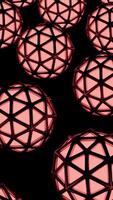 Chinese lanterns spinning fast in many rows on a black background, seamless loop. Design. Pink asian lanterns with black silhouettes, concept of decoration. video
