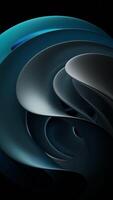 3D ball of curved layers. Design. Rotating 3d ball of petals on black background. Beautiful ball of curves and layers rotating in space video