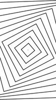Abstract hypnotic optical illusion of rotating squares, seamless loop. Motion. Spinning rhombuses creating effect of a monochrome vortex. video