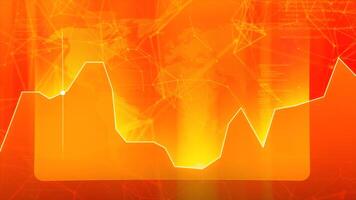 Abstract orange line graph with a moving dot. Motion. Abstract graph showing growth and decline. video