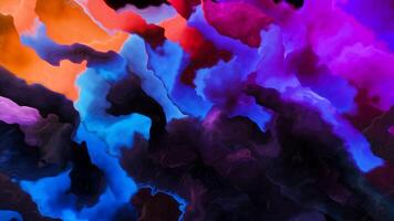 A bright palette of colors. Motion. Colored paint in animation creates patterns. video