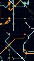 Abstract colorful lines, geometric figures, and dots appearing on the screen, moving fast and forming a futuristic scheme. Animation. Technological abstract motion background. video