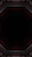 Flight in neon lights cyber data hexagonal tunnel. Design. Dark mysterious corridor. video