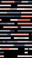 Abstract horizontal parallel rows of line segments moving intermittently into the same direction isolated on black background. Animation. Seamless loop motion design. video