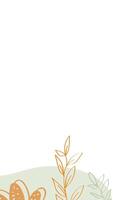 Floral patterns around edges. Animation. Beautiful animated background with delicate plants blooming at edges on white backdrop video