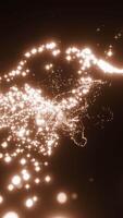 Abstract golden magic glitter particles flight in air and forming beautiful swirls. Design. Fiery sparkles flowing on a black background. video