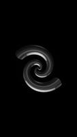 Endless spinning futuristic spiral of silver color on black background, seamless loop. Animation. Abstract hypnotic helix rotating endlessly, monochrome. video