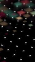 Abstract flat design of square colorful shapes. Animation. Background of an abstract minimal multicolored flat pattern of squares and crosses that becoming blurred. video