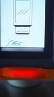 Close up of electronic turnstile with plastic card entering system. Media. Using smartphone with barcode, access control equipment. video