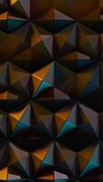 Geometric background of abstract moving triangles. Stock Animation. Background of geometric shapes with metallic texture rotate in place video