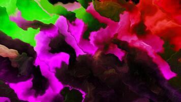 A bright palette of colors. Motion. Colored paint in animation creates patterns. video