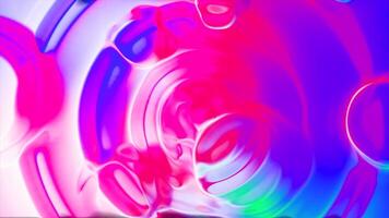 Colorful abstract liquid spinning with bubbles. Motion. Circles on surface of colorful bright liquid with bubbles. Dense colorful liquid with bubbles on surface video