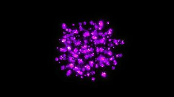 Shiny colorful glass particles flying isolated on a black background. Motion. Beautiful reflective tiny dots. video