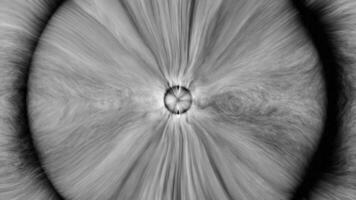 Abstract grey circle with energy lines inside. Design. Monochrome hypnotic spherical object. video