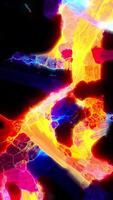 Abstract neon colorful light dance on a black background, seamless loop. Design. Endless vivid motion of colorful substance or energy. video