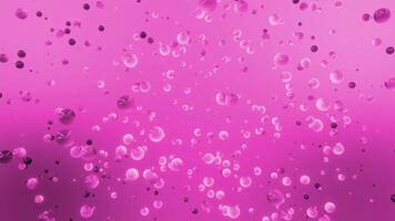 Dense bubbles flying in air. Motion. A lot of balls are moving chaotically in space. Balls or bubbles slowly fly in space. Rotating flow of round liquid molecules video