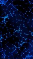 Abstract neural connections on black background. Animation. Moving chains or connections of points and lines of triangular shapes video