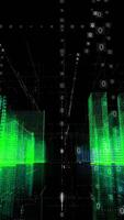 digital cidade animação dentro espaço com números. animação. construção e tecnologia conceito video