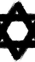 Star of David on white background. Animation. Abstractly drawn black star of David on brow background. Jewish religious symbol. Ancient symbol of star of David video