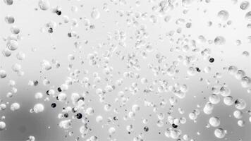 Abstract flying 3D round shapes, monochrome pattern. Motion. Slowly rotating spheres cloud. video