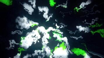 Abstract animated stained background with colorful spreading shapes. Motion. Clouds flying on a black background. video