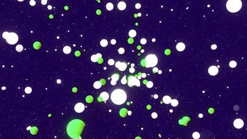 Abstract spreading confetti particles on a black background. Motion. Tiny spheres flying into all the sides. video
