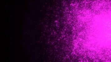 Dark background. Motion.A flying little sparkle in 3D animation of purple and green color video