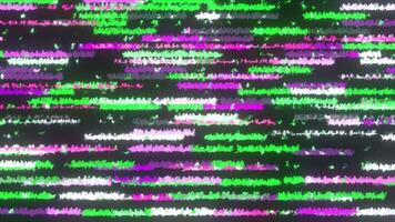 Parallel contrasting horizontal stripes of green and pink colors. Motion. Shimmering colorful flowing lines on a black background. video