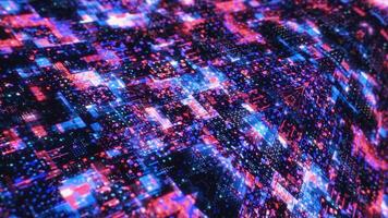 Futuristic digital cyber environment with big data analytic artificial intelligent simulation. Motion. Abstract world of digital signs. video
