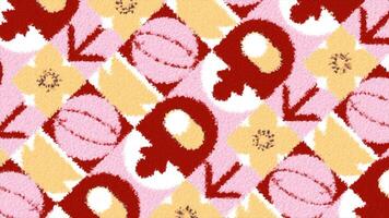 Unique kaleidoscope colorful floral pattern. Motion. Abstract kaleidoscopic squares with geometric blurred figures and flower silhouettes. video