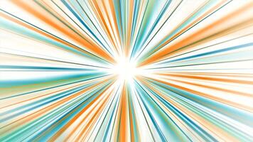 Linear rays rotate on white background. Motion. Rotating background with cartoon light effect. Colorful lines move in cartoon light radiation video