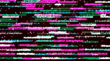Background with moving horizontal stripes. Motion. Colorful stripes move in horizontal streams. Abstract background with colorful stripes in glitch style video