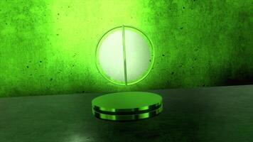 Magnetic 3D ball in air. Motion. Glowing 3D ball levitates over stand. Lamp in form of floating ball above stand video